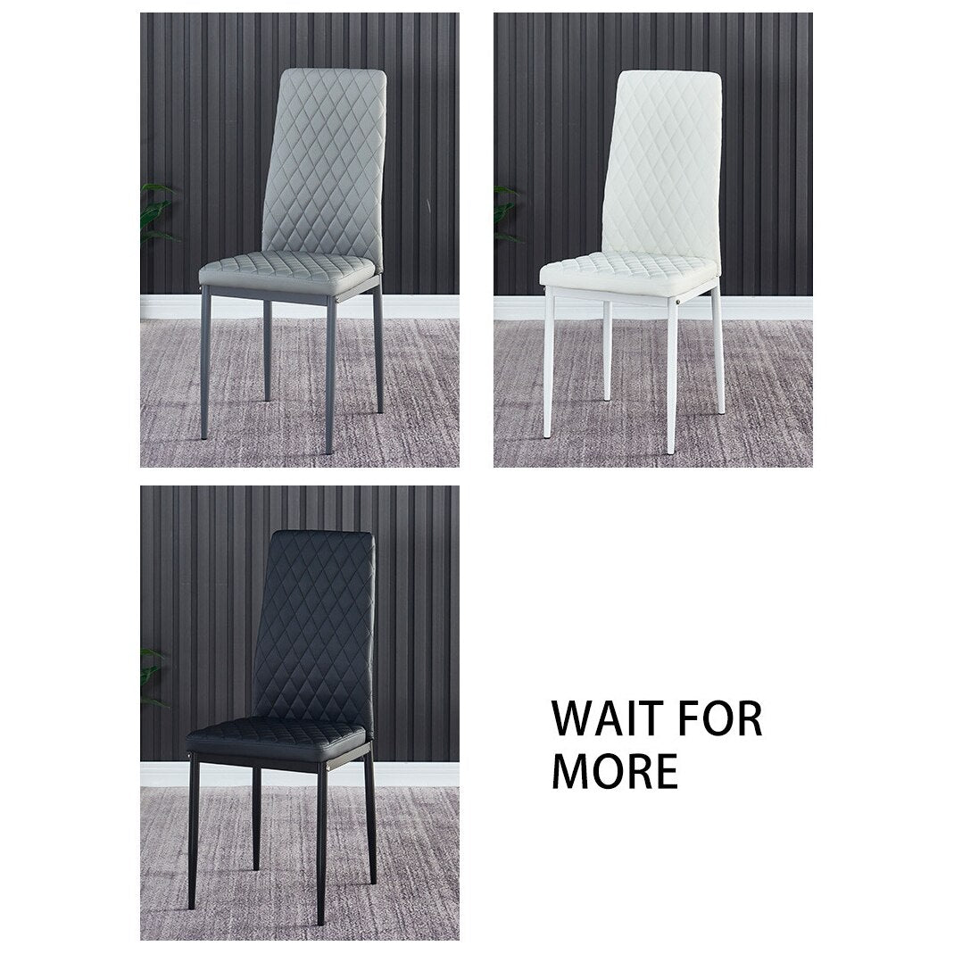 6 Pcs Modern Dining Chair Fireproof Leather