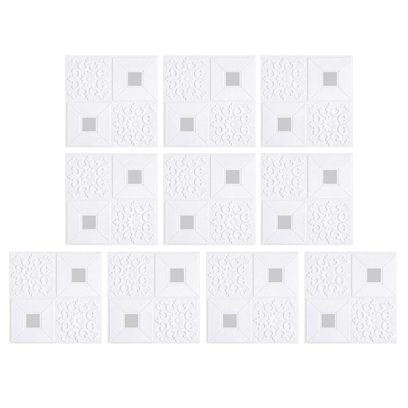 10PCS 3D Self-adhesive Wall Foam Panels