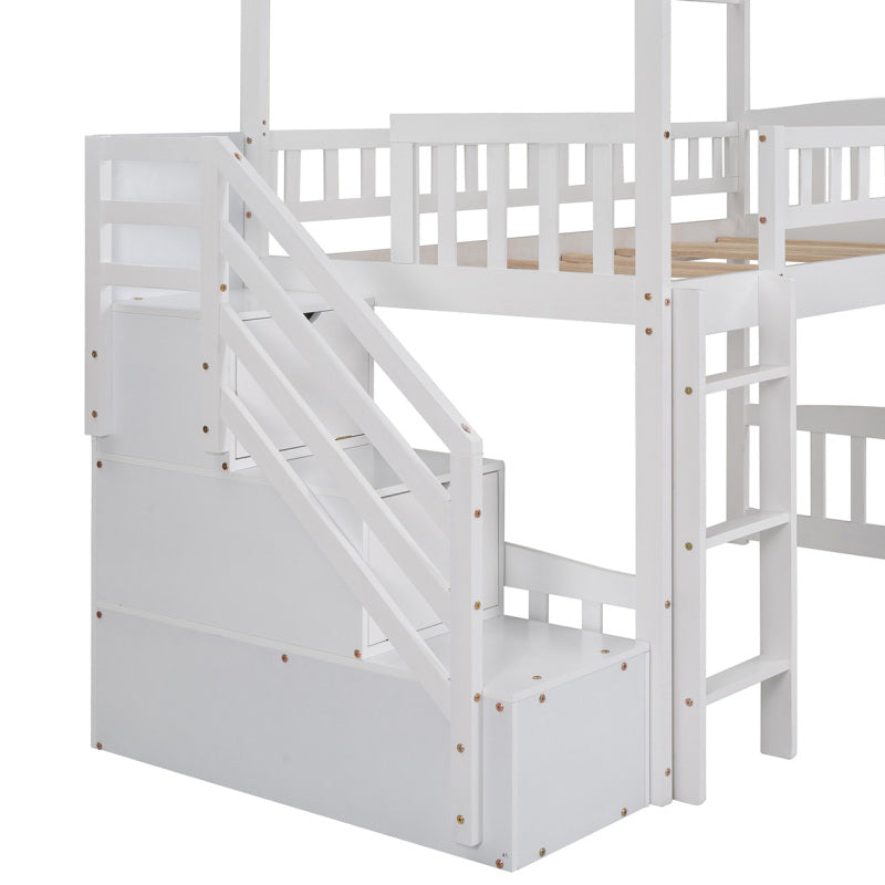 Twin Size Loft Bed with Slide Kids