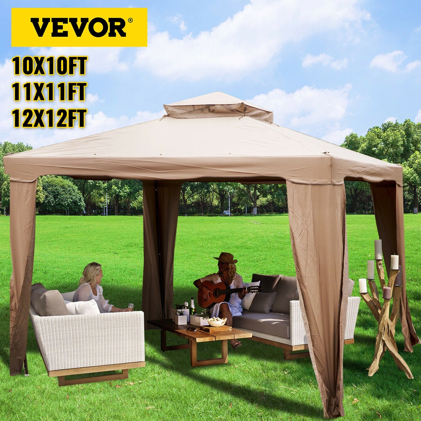 Outdoor Gazebo Canopy Tent W/Netting