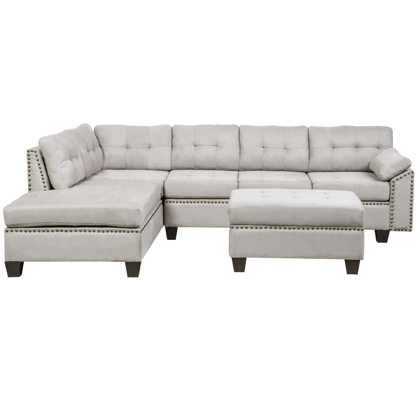 Sectional Sofa With Chaise Lounge And Ottoman