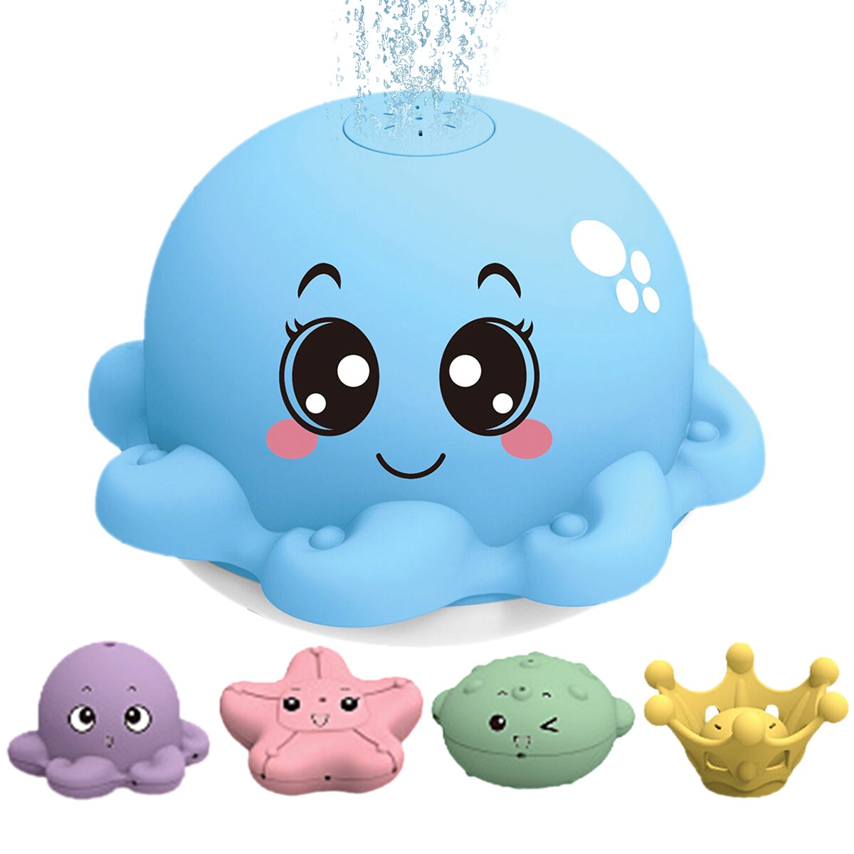 Baby Bath Flashing Light Water Octopus Spray