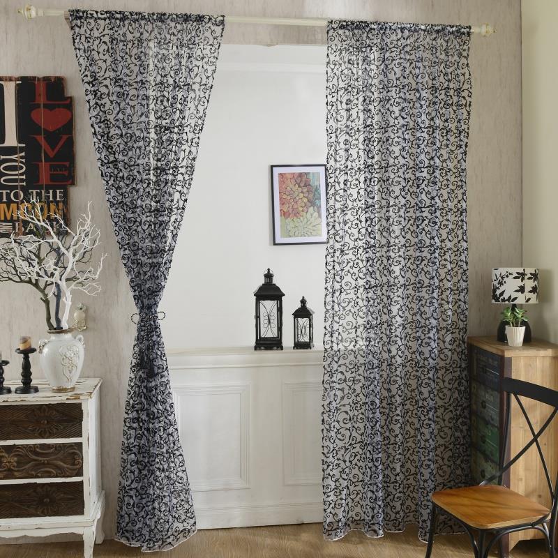 1pc Fashion Sheer Panel Drape Curtain