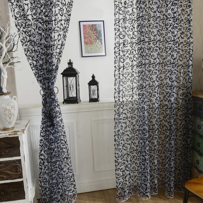 1pc Fashion Sheer Panel Drape Curtain