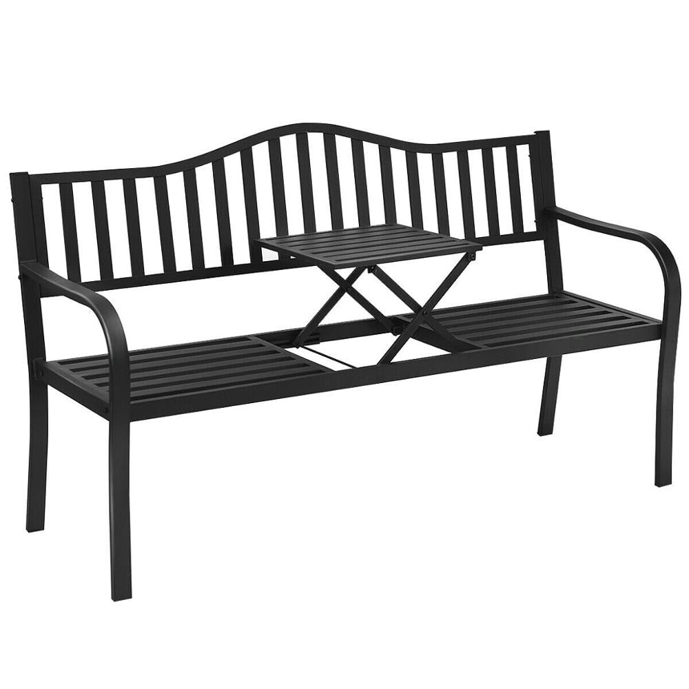 Patio Outdoor Garden Steel Bench Adjustable