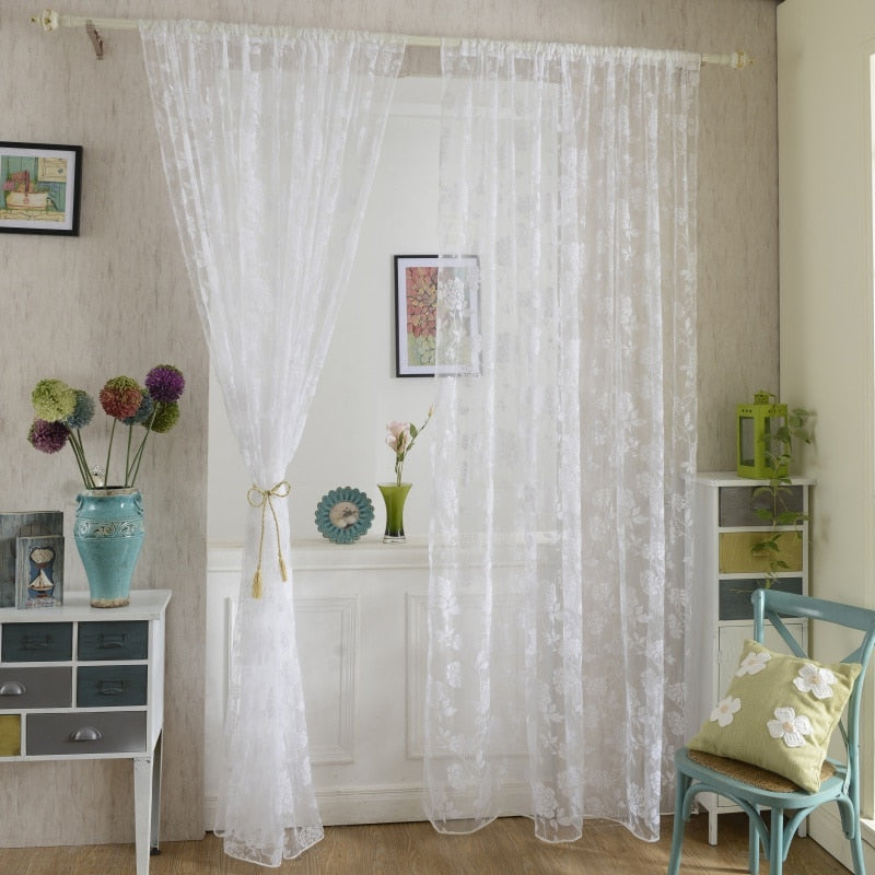 1pc Fashion Sheer Panel Drape Curtain