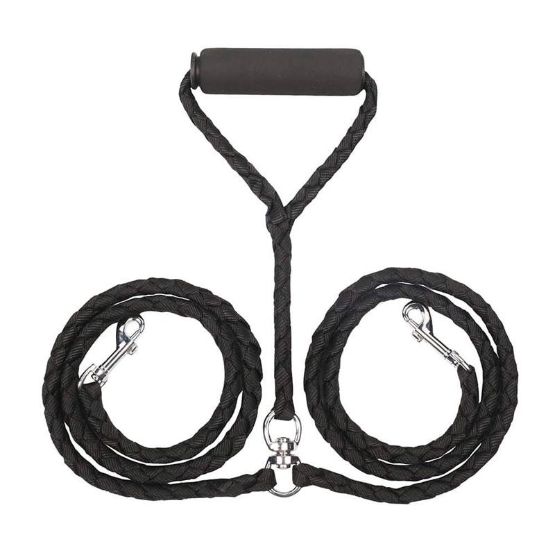 2-Way Braided Nylon Dual Dog Leash