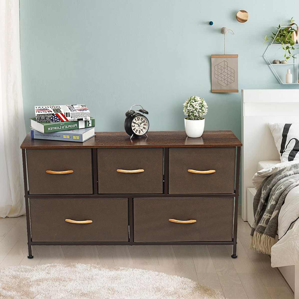 Chest of Fabric Drawers Dresser Storage