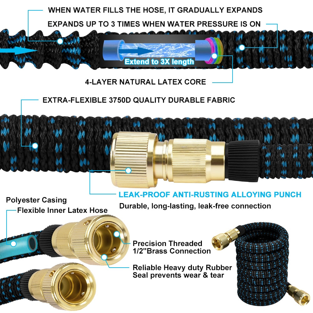 Expandable Garden Hose With Spray Nozzle