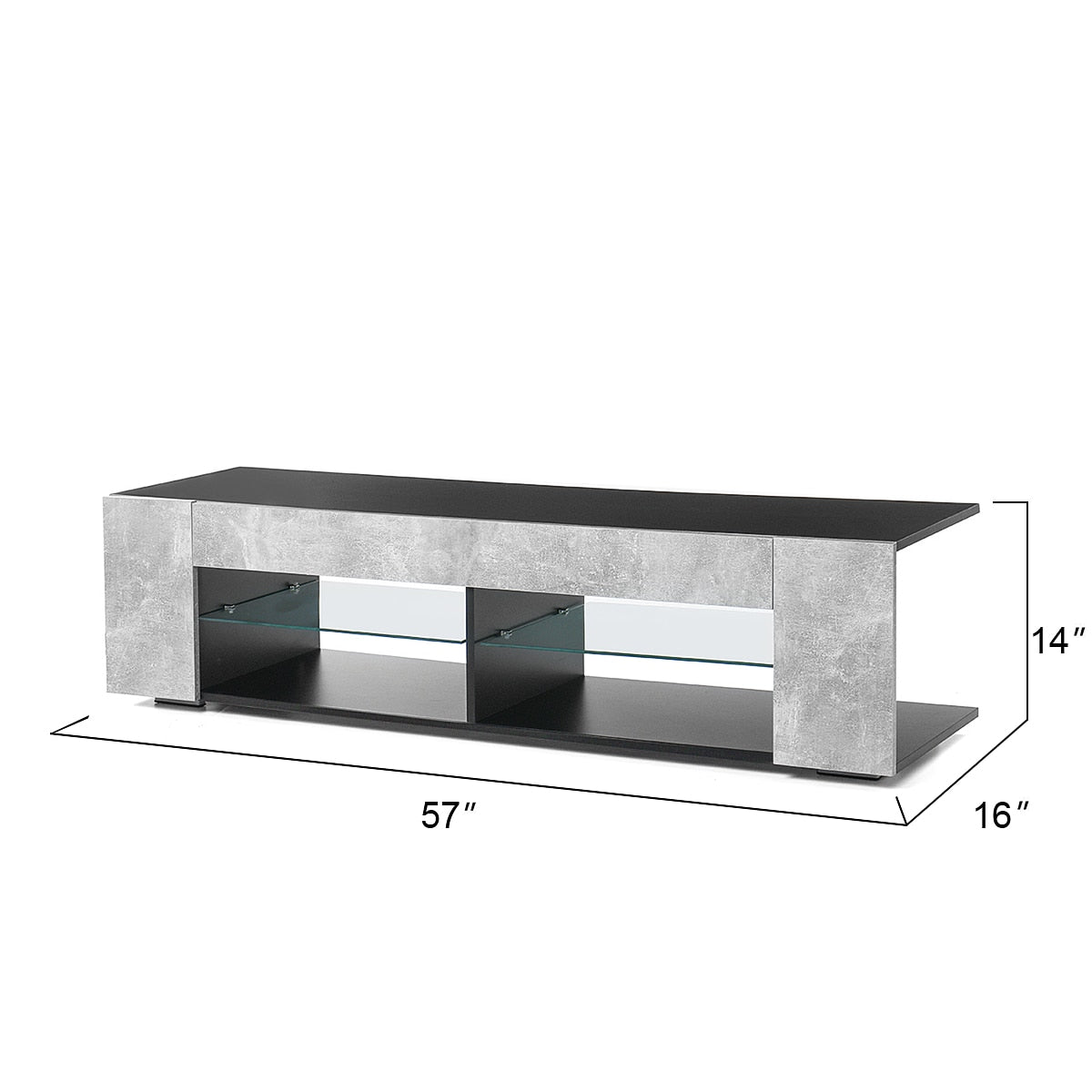 High Gloss TV Stand with Bookshelves