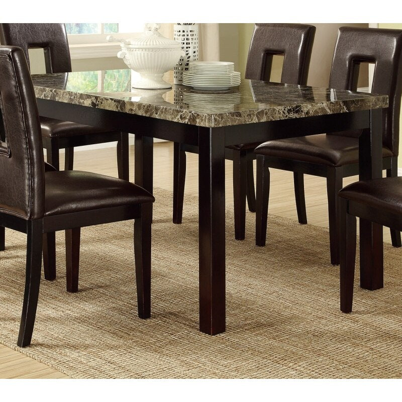 7PCS Dining Table Set w/Faux Marble Top