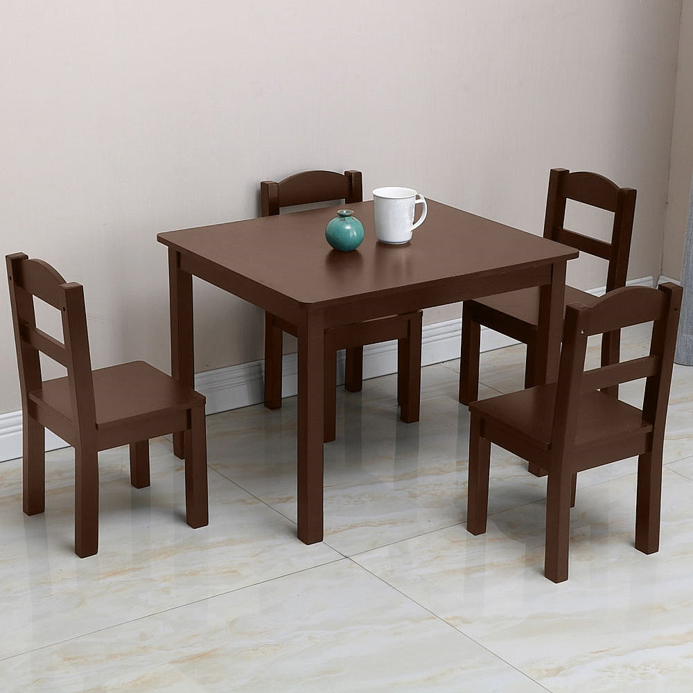 Wooden Kids Table and 4 Chairs Set