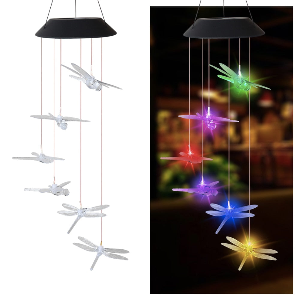 LED Colorful Solar Power Wind Chime