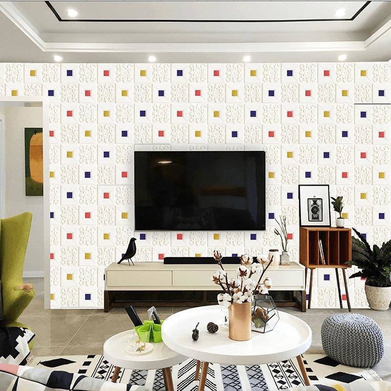 10PCS 3D Self-adhesive Wall Foam Panels