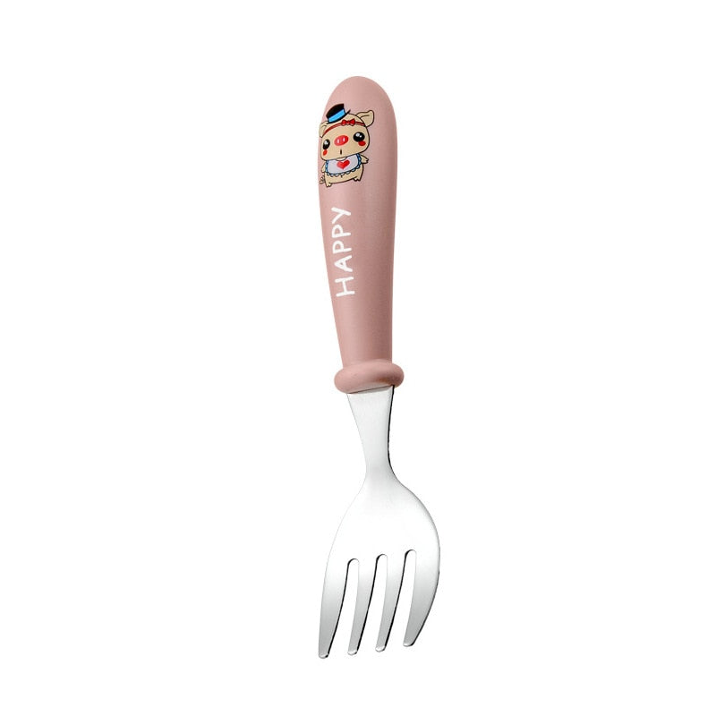 Infant Toddler Tableware Fork and Spoon w/Box