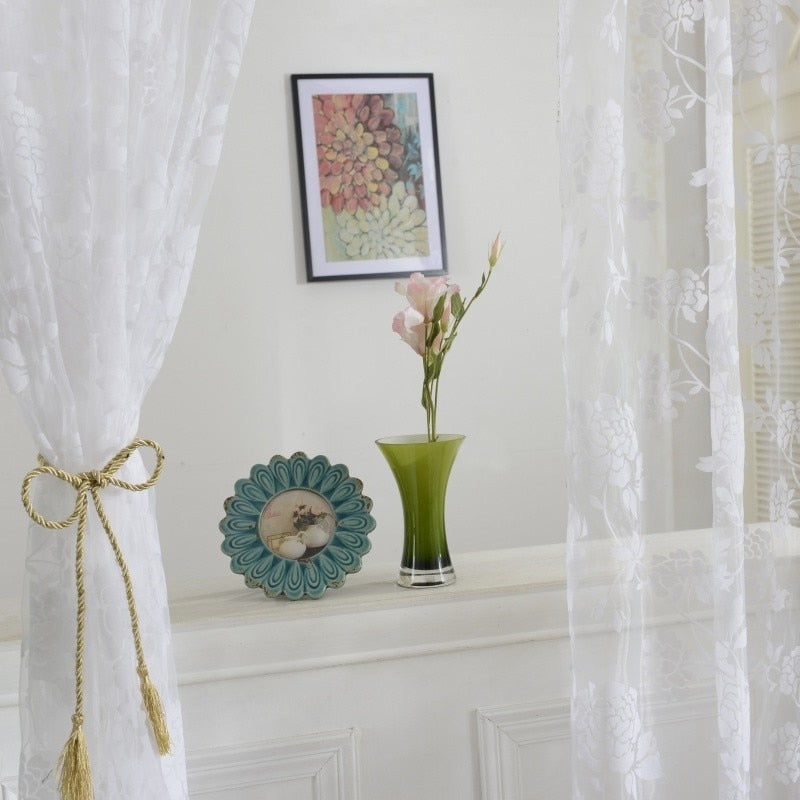 1pc Fashion Sheer Panel Drape Curtain