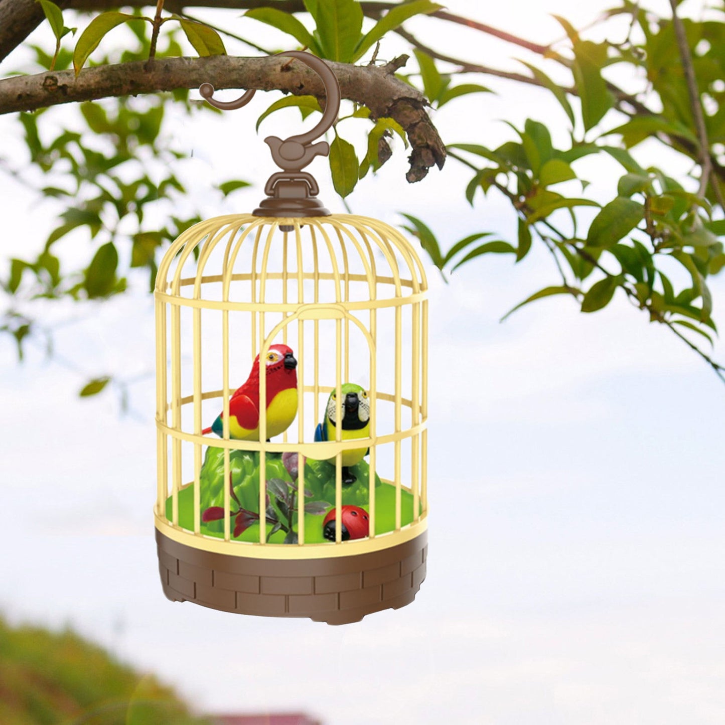 Toy Singing Chirping Bird In Cage