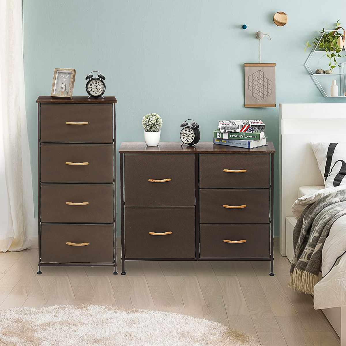 Chest of Fabric Drawers Dresser Storage