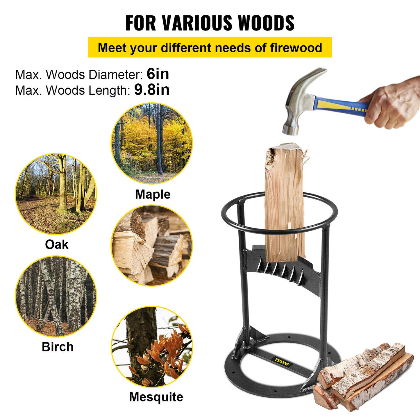 Steel Firewood Splitter Tool