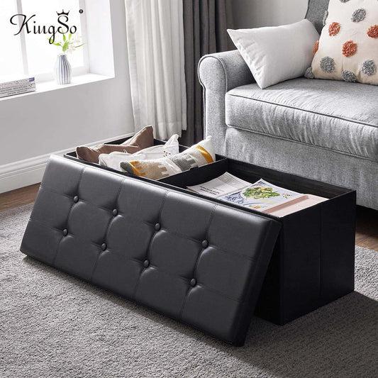 Bench Foldable Stool with Storage Space Ottoman