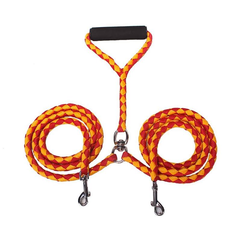 2-Way Braided Nylon Dual Dog Leash