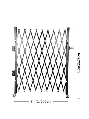 Folding Steel Expanding Accordion Security Gate w/Lock