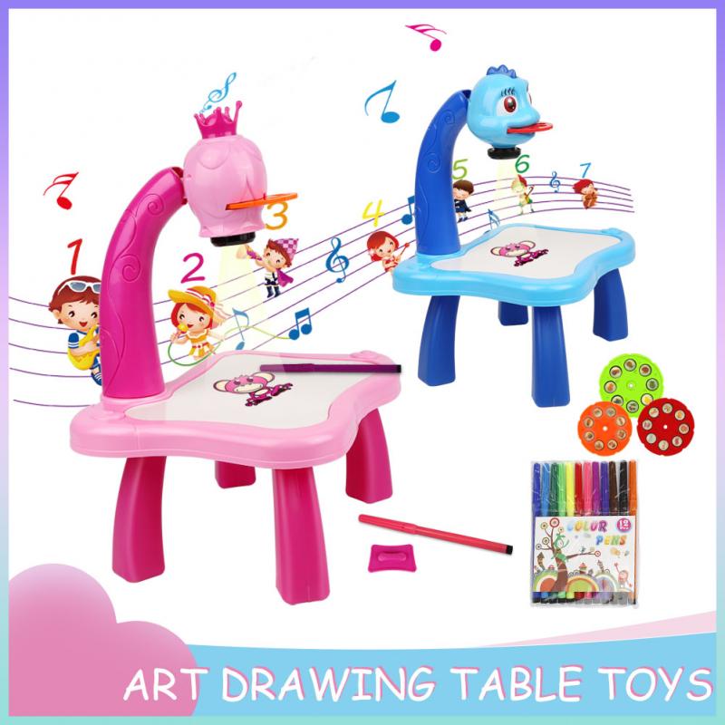 Children Music LED Projector Art Drawing Table