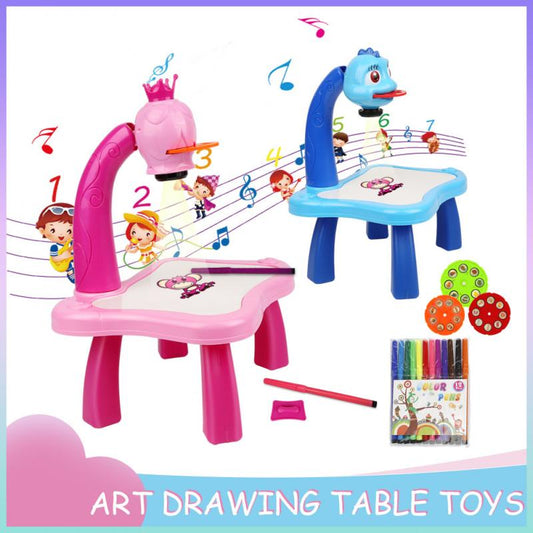 Children Music LED Projector Art Drawing Table