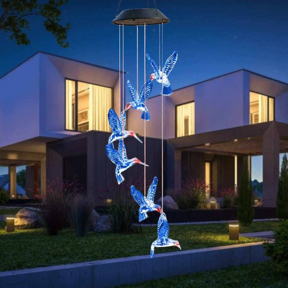 LED Colorful Solar Power Wind Chime