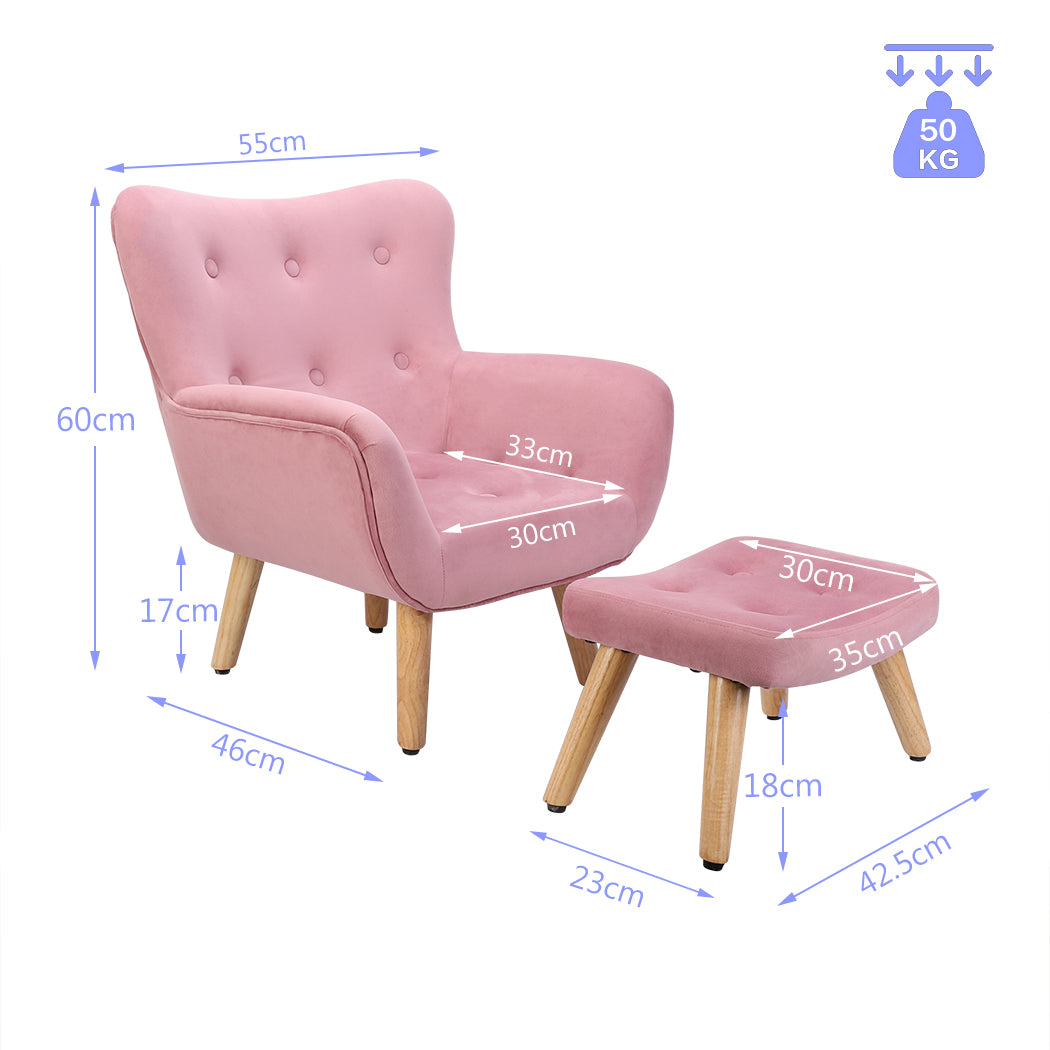 2PCS Kids Chair with Ottoman