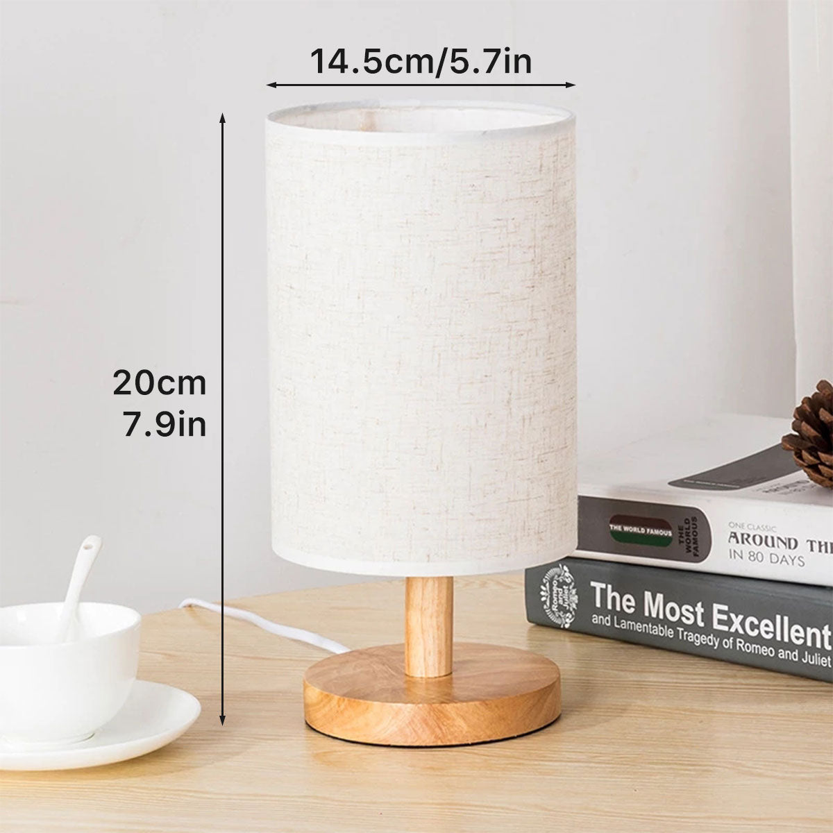 USB Powered Modern Nordic Wood Table Lamp