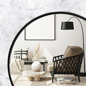 Hanging Black Circle Wall Mirror