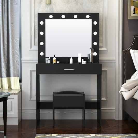 Vanity Dressing Table With Mirror And Stool