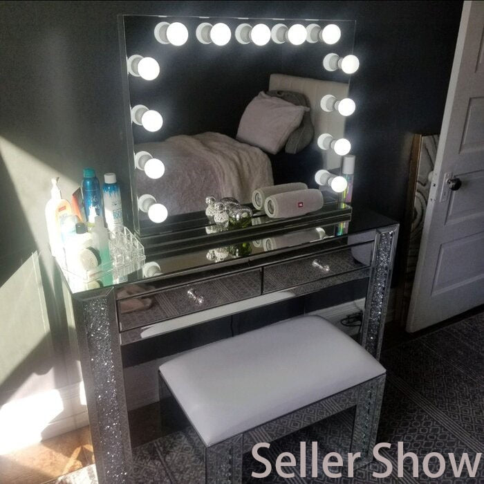 Vanity Dressing Table with Stool and Mirror