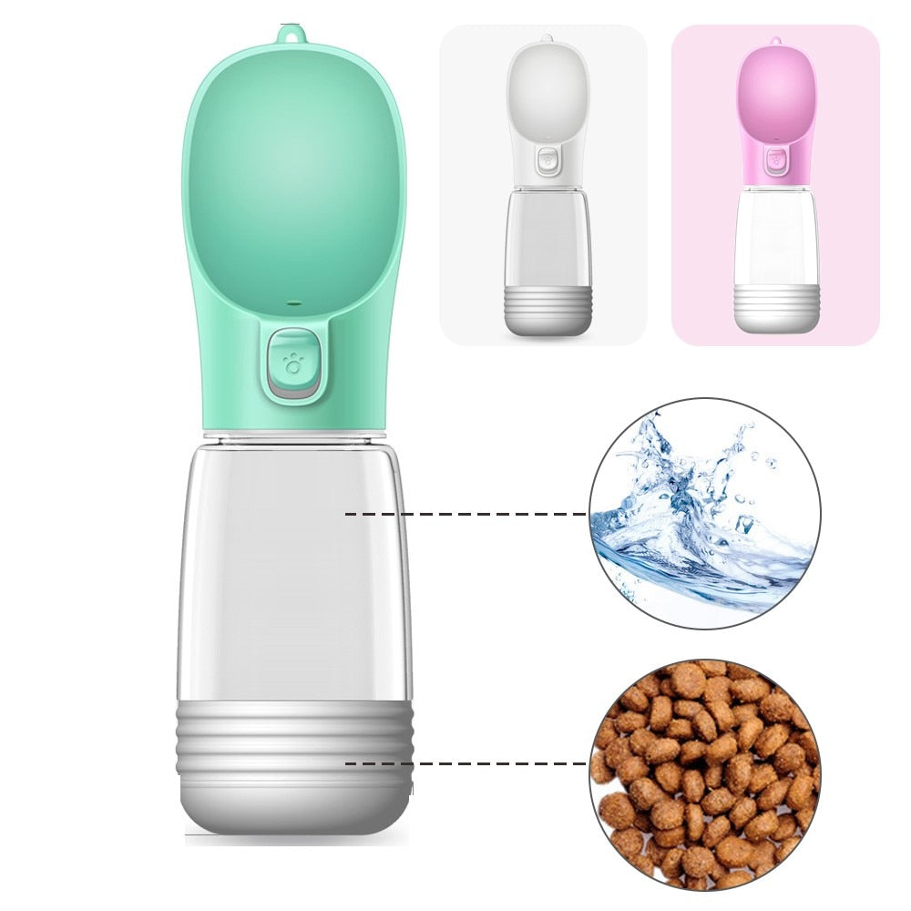 Portable Dog Water Bottle and Food Dispenser