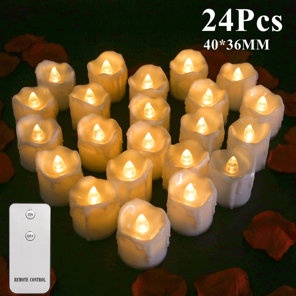 6/12/24Pcs Flameless LED Candles Tea Light