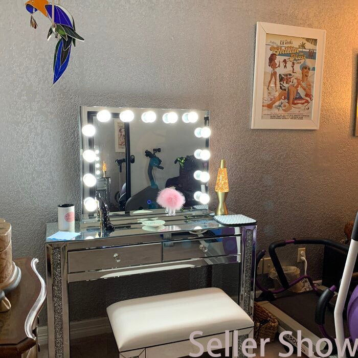 Vanity Dressing Table with Stool and Mirror