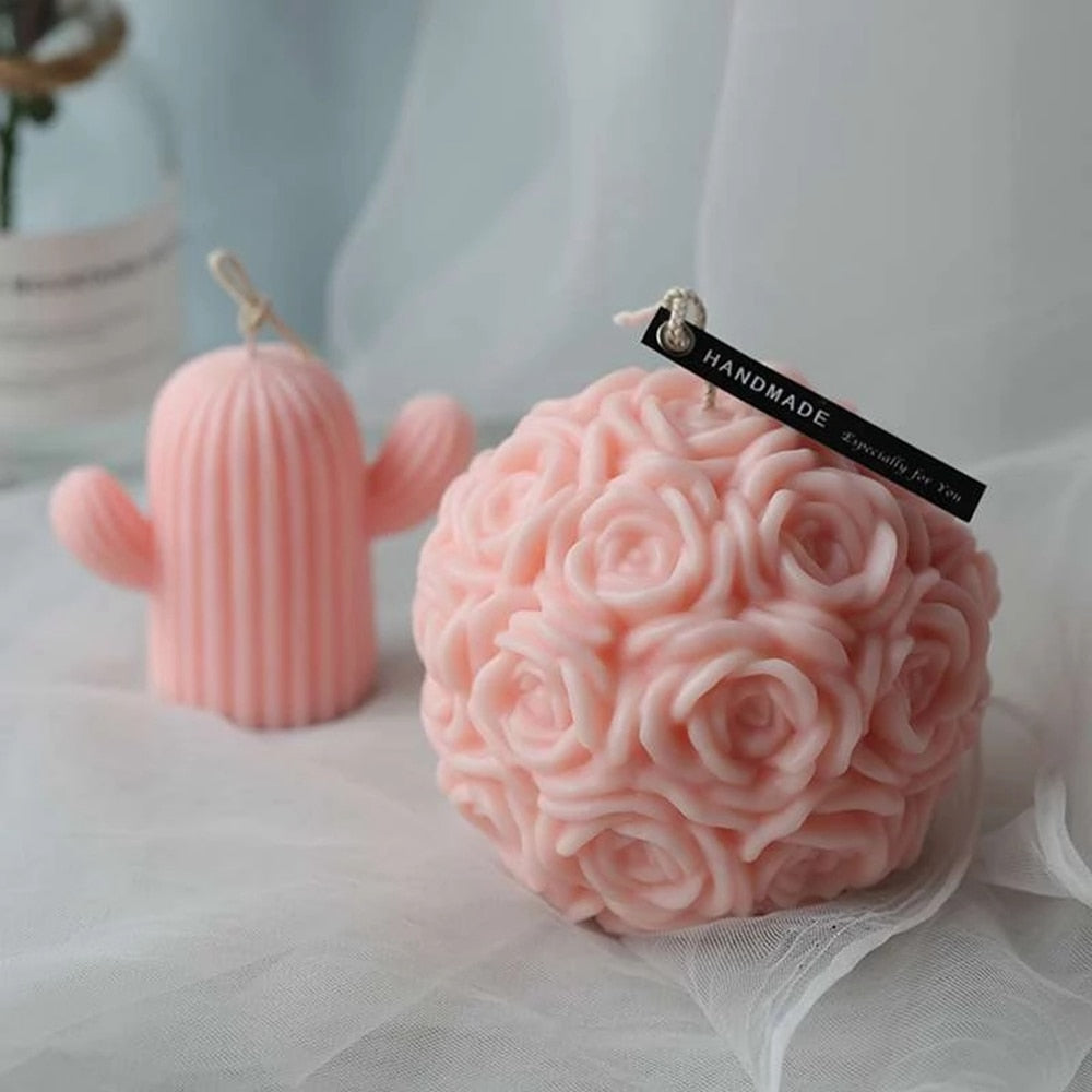 Rose Flower Shaped Scented Candle Ball