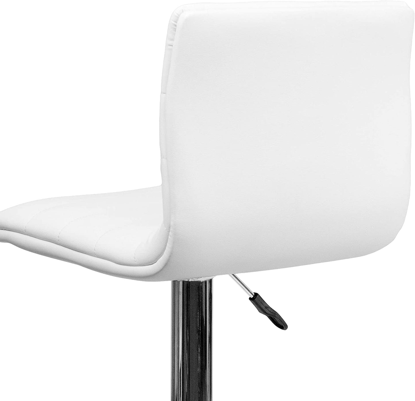 Modern White Vinyl Adjustable Bar Stool w/Swivel