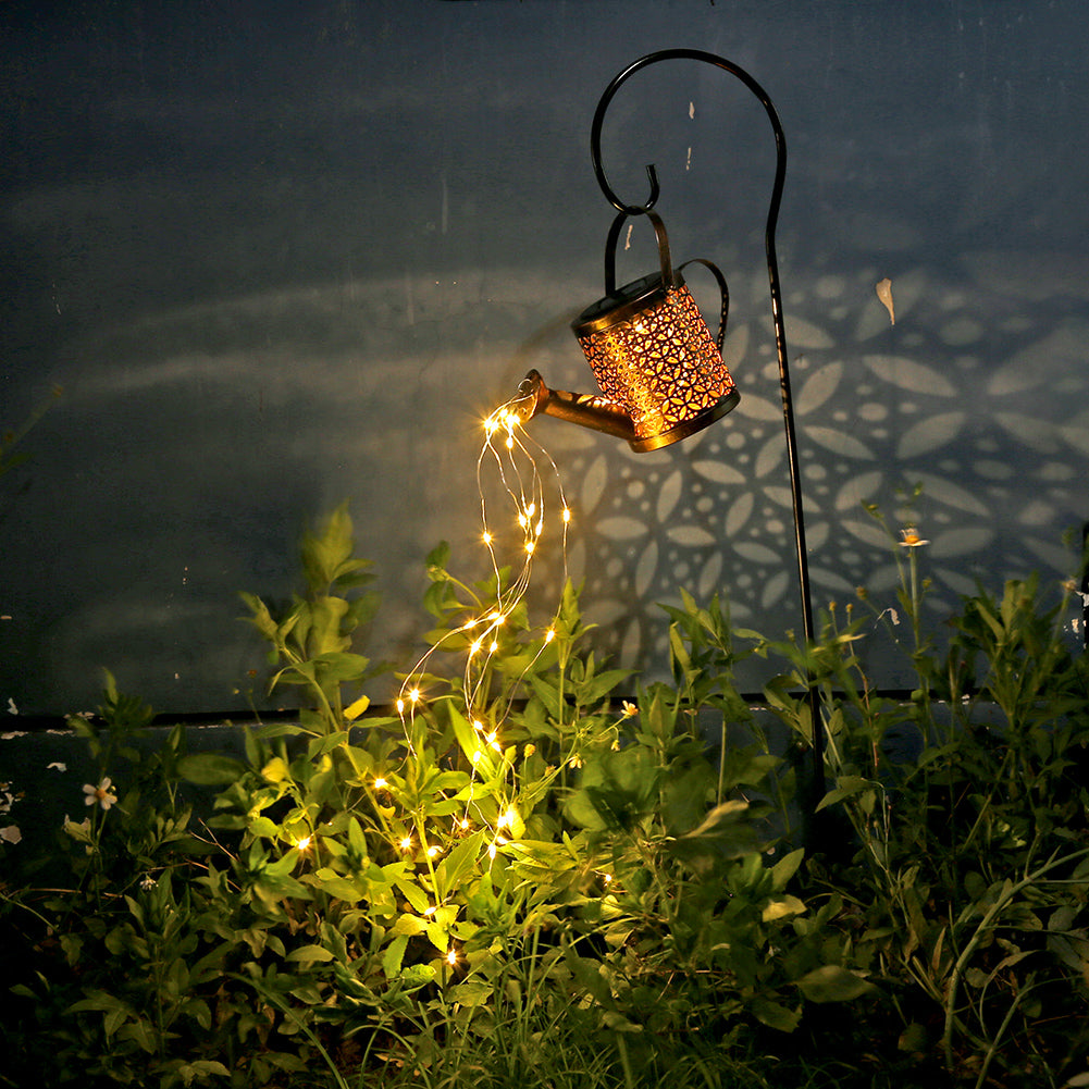 Garden Solar Powered Watering Can Light Decor