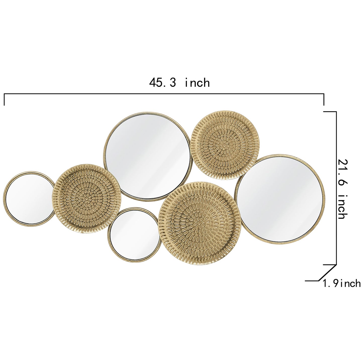 Metal Wall Decor w/Multi Circle Mirror Plates