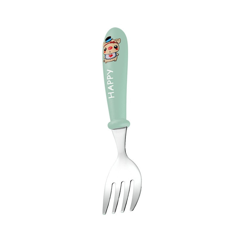 Infant Toddler Tableware Fork and Spoon w/Box