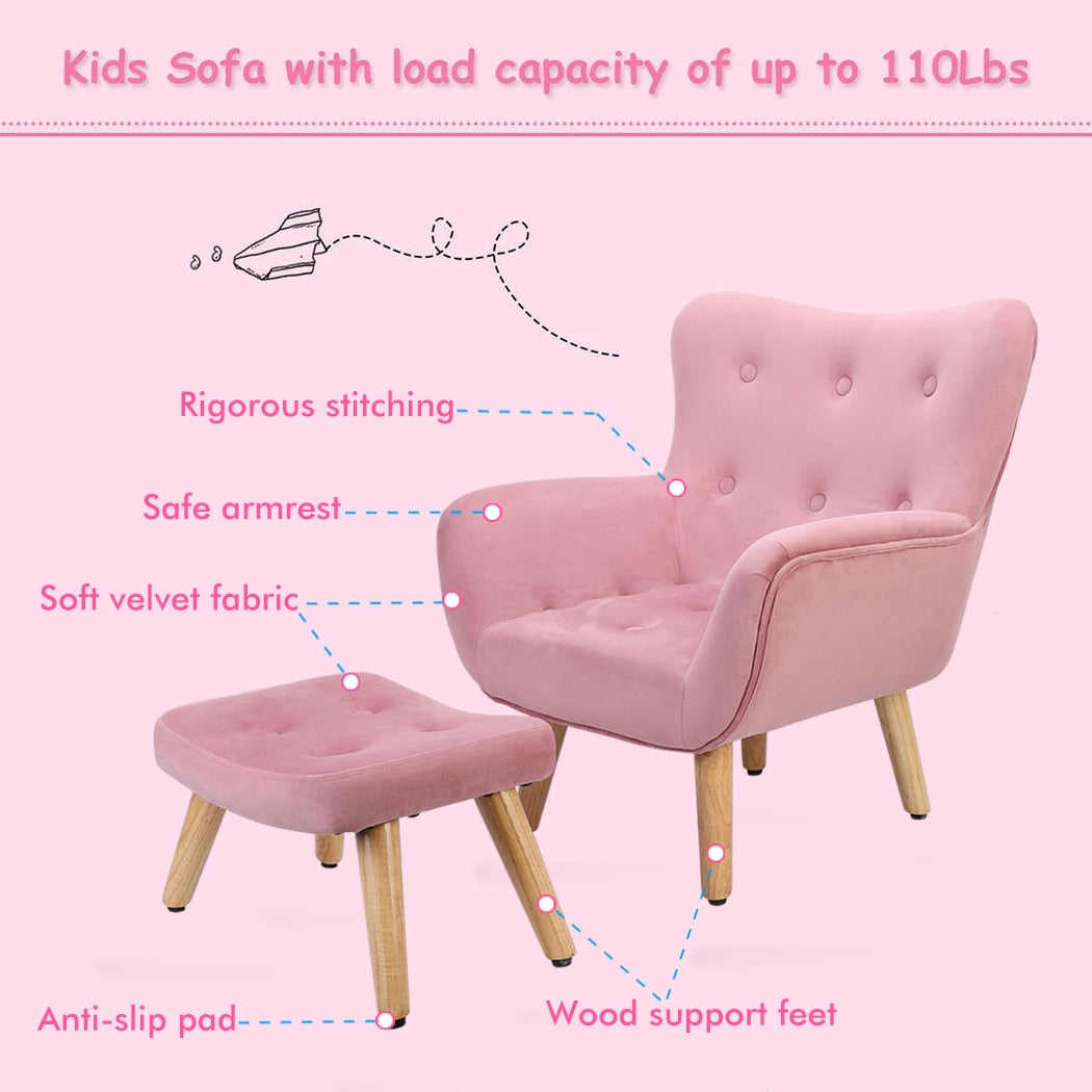 2PCS Kids Chair with Ottoman