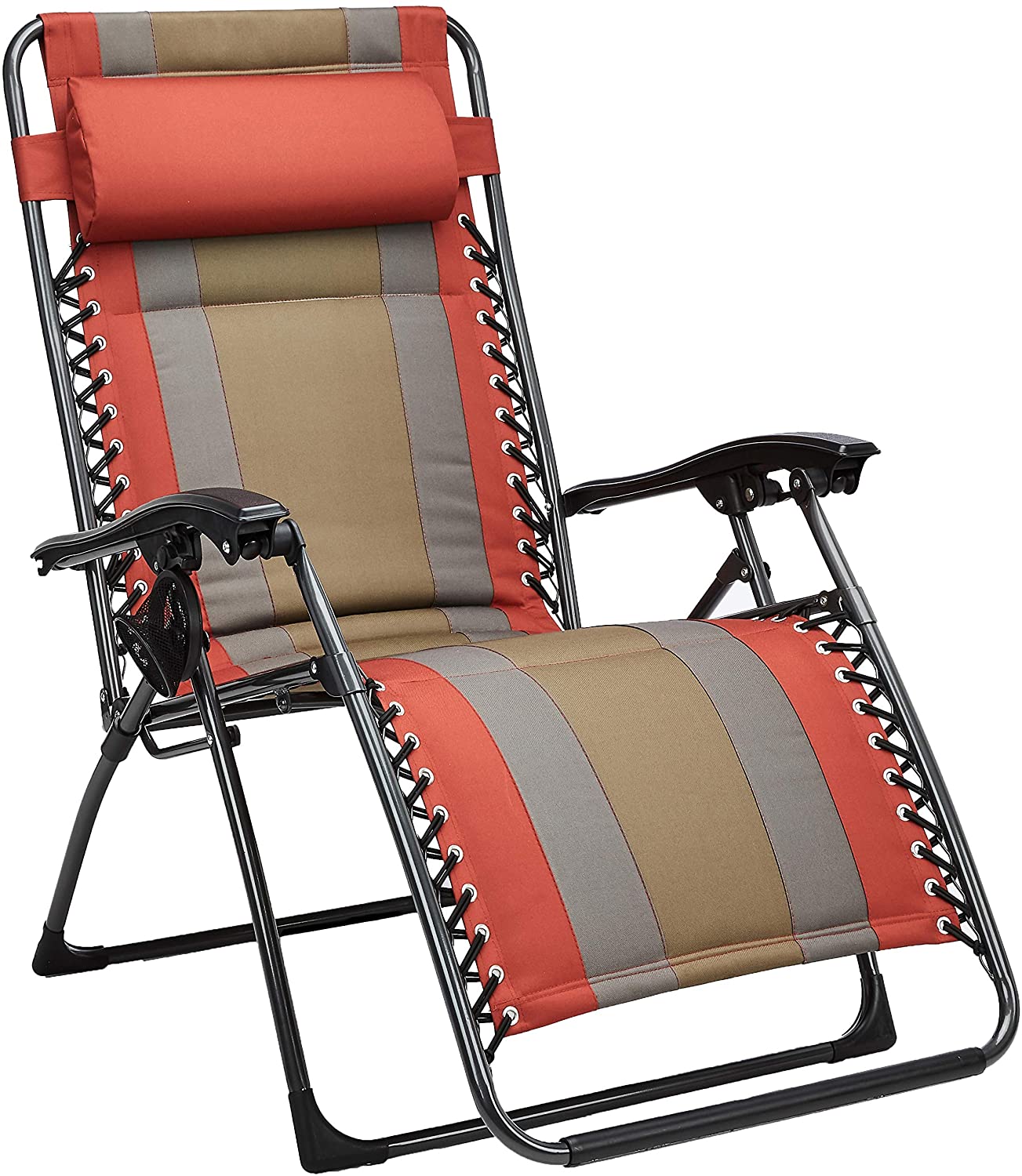 Outdoor Padded Adjustable Reclining Lounge Chair w/Pillow