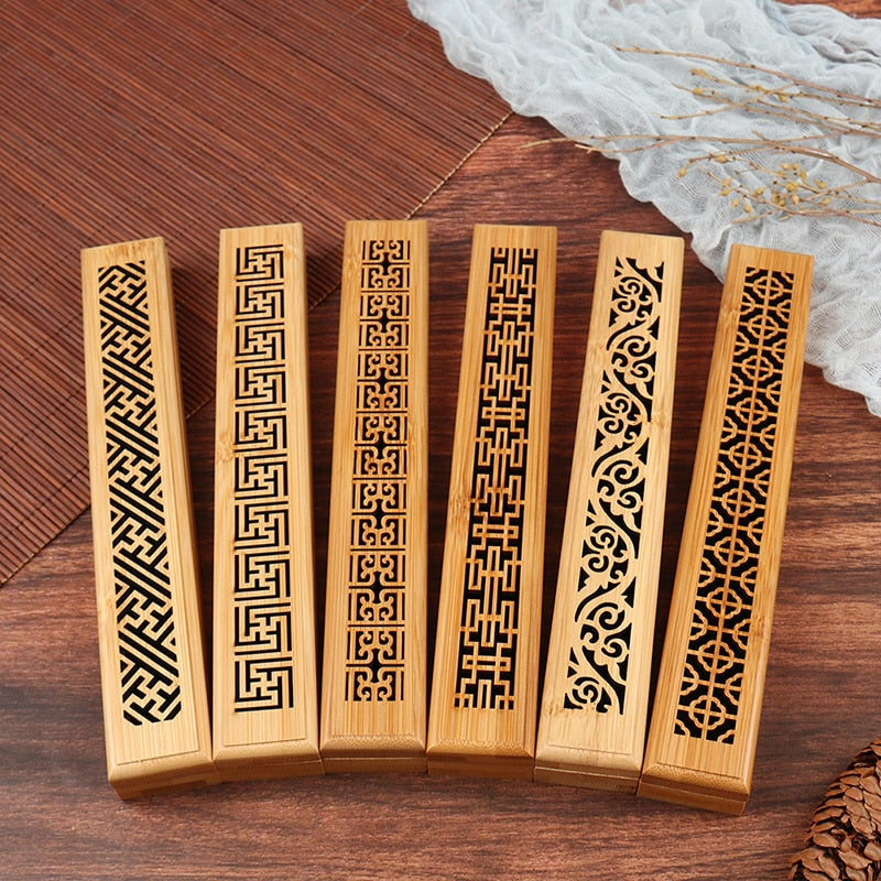 Bamboo Wooden Incense Stick Holder Box