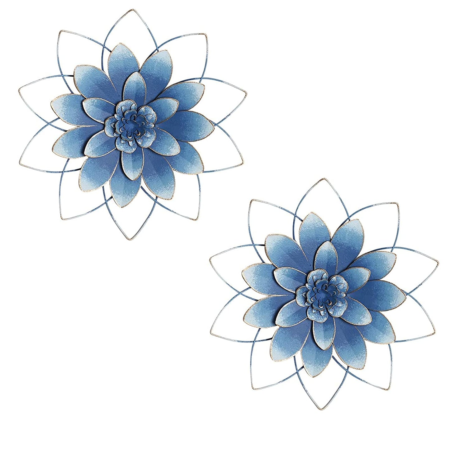 Set of 2 Metal Flower Wall Decorations