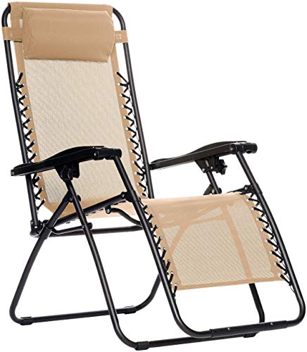 Outdoor Adjustable Folding Reclining Chair with Pillow