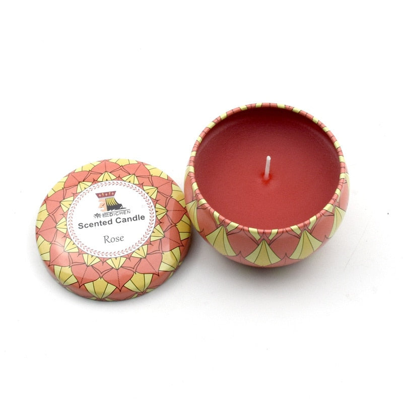 Iron box scented low temperature candles