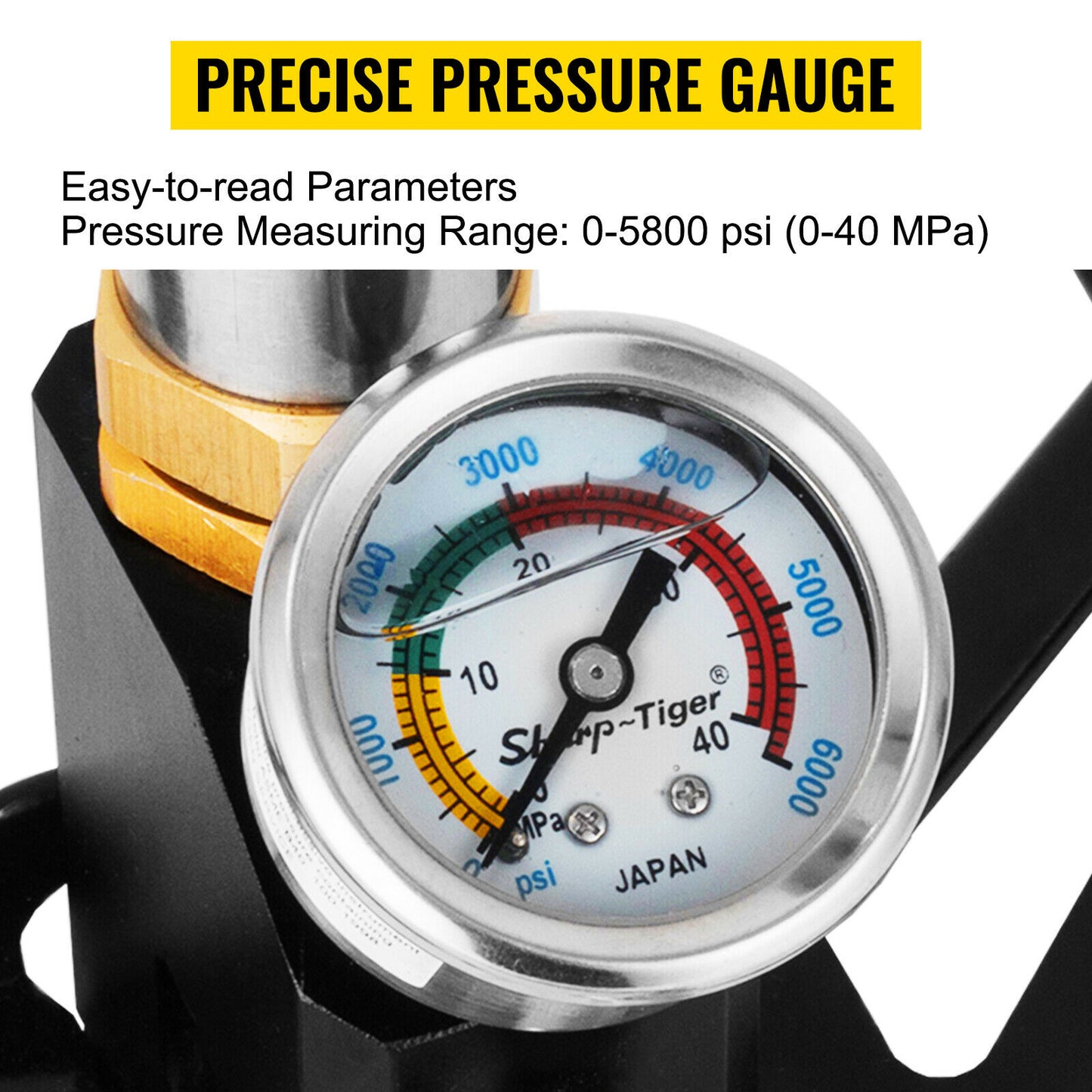 High Pressure Hand  Pump + Pressure Gauge