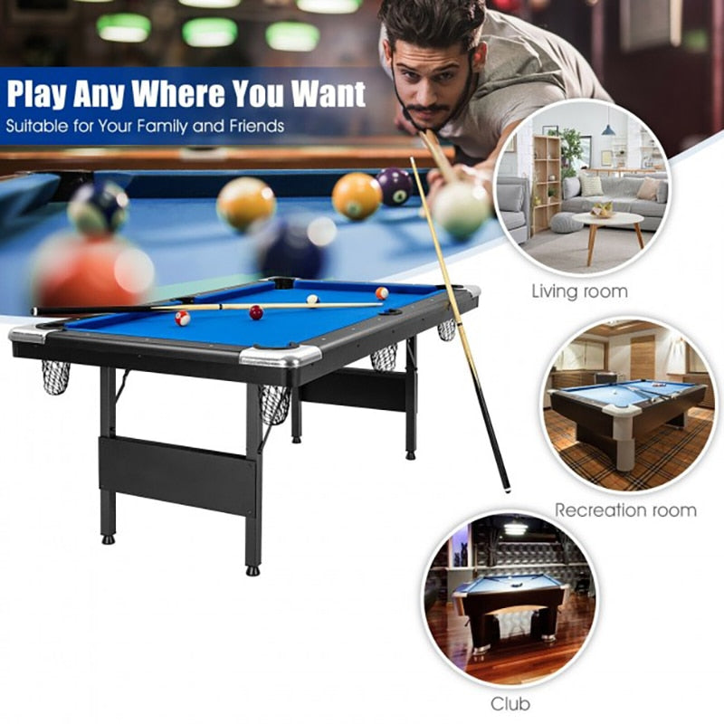 6 Feet Foldable Billiard Pool Table